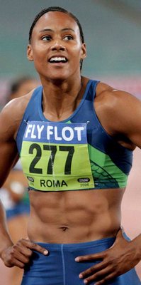 Marion Jones is hapy with the run result