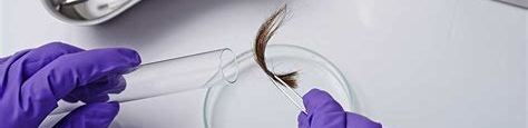 Putting hair into a ampule for testing dna